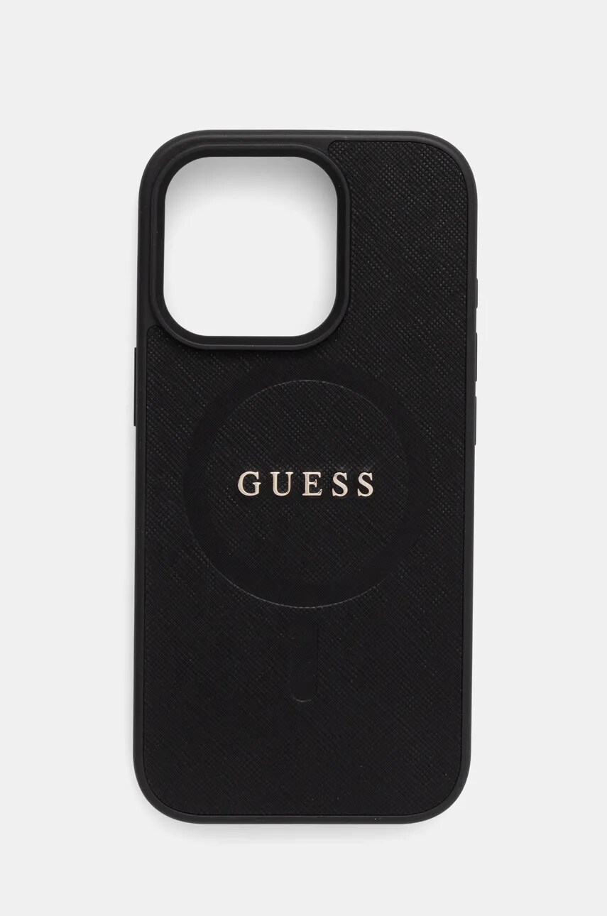 Levně Obal na telefon Guess iPhone 16 Pro 6.3 černá barva, GUHMP16LPSAHMCK