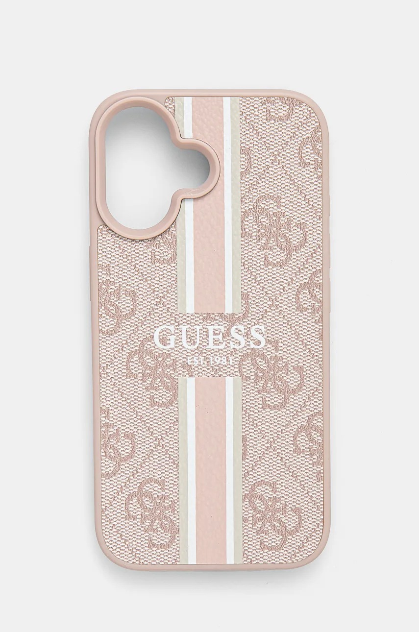

Кейс за телефон Guess iPhone 16 6.1 в розово GUHMP16SP4RPSP, Розов