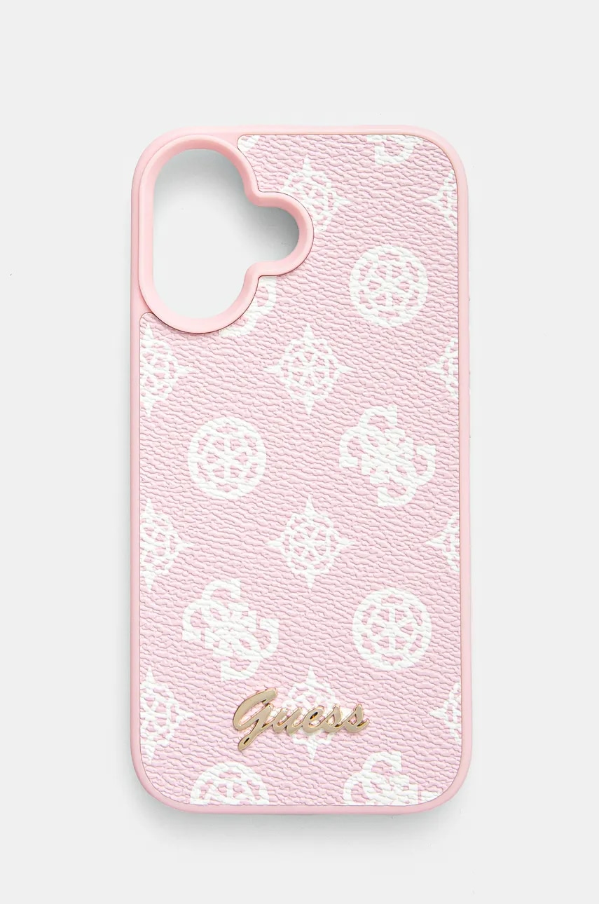 Levně Obal na telefon Guess iPhone 16 6.1 růžová barva, GUHMP16SPGPYSP