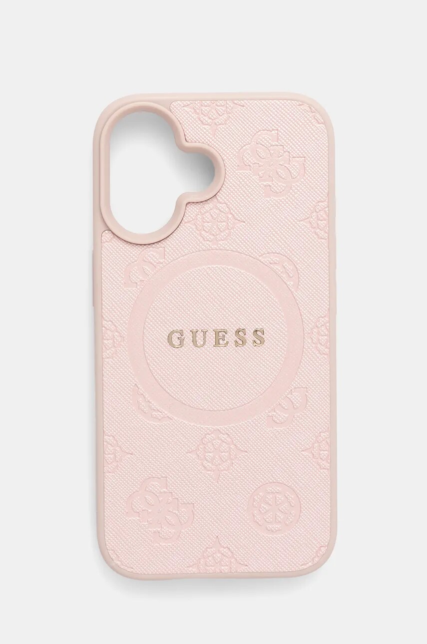 Levně Obal na telefon Guess iPhone 16 6.1 růžová barva, GUHMP16SPSAPSMEP