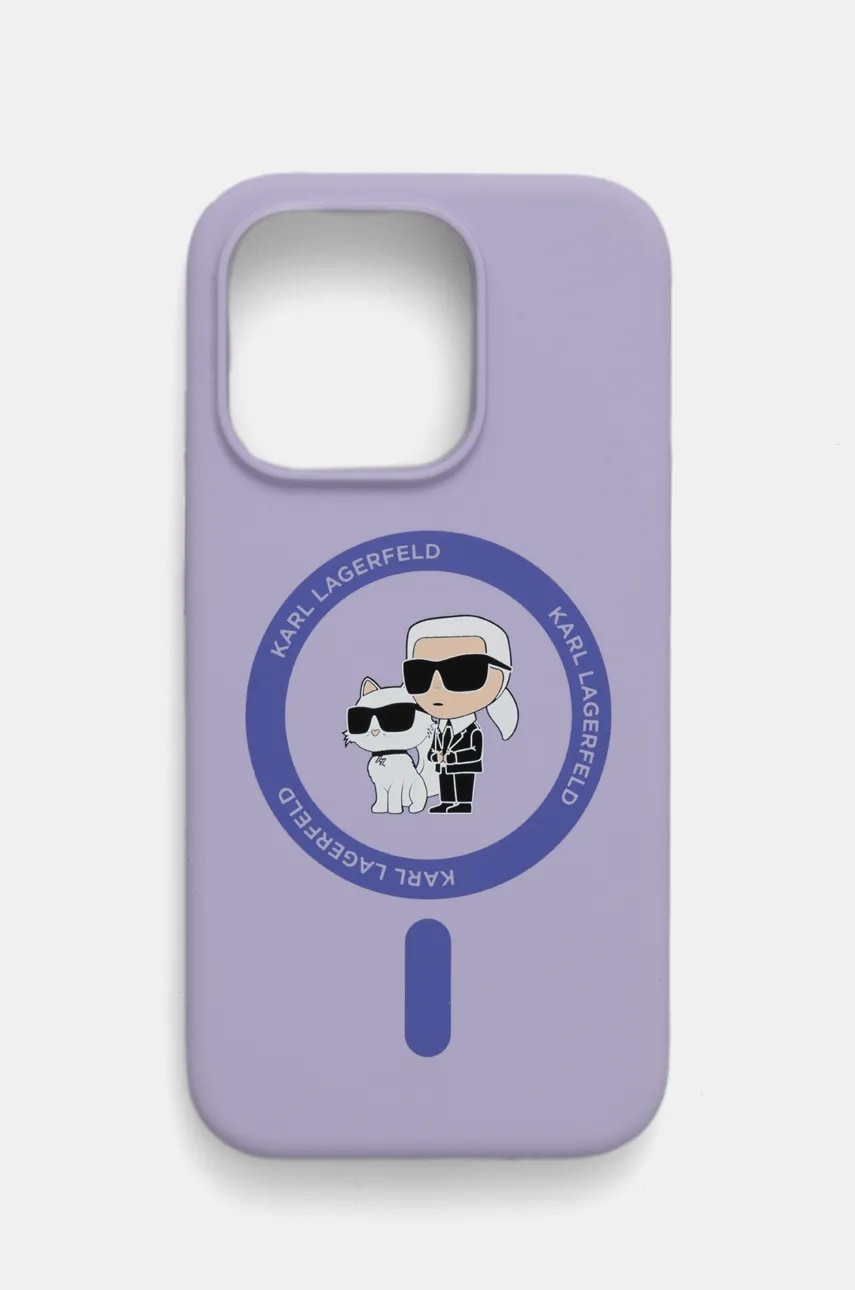 Karl Lagerfeld etui pentru telefon iPhone 15 Pro 6.1 culoarea violet, KLHMP15LSCMKCRHU Karl Lagerfeld etui pentru telefon iPhone 15 Pro 6.1 culoarea violet, KLHMP15LSCMKCRHU