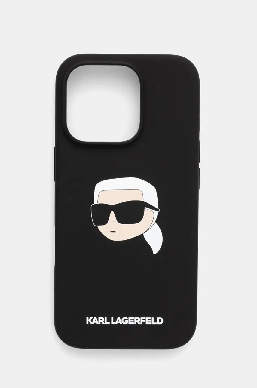 Karl Lagerfeld etui pentru telefon iPhone 16 Pro 6.3 culoarea negru, KLHMP16LSKHPPLK