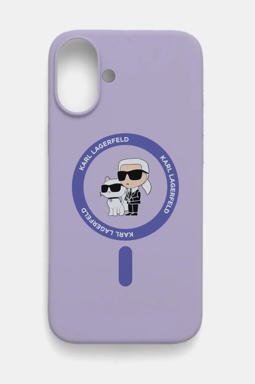 Karl Lagerfeld Husa pentru telefon iPhone 16 Plus 6.7 culoarea violet, KLHMP16MSCMKCRHU Karl Lagerfeld Husa pentru telefon iPhone 16 Plus 6.7 culoarea violet, KLHMP16MSCMKCRHU