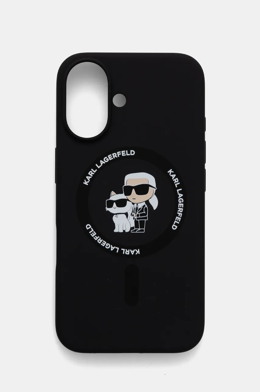 Karl Lagerfeld etui pentru telefon iPhone 16 6.1 culoarea negru, KLHMP16SSCMKCRHK Karl Lagerfeld etui pentru telefon iPhone 16 6.1 culoarea negru, KLHMP16SSCMKCRHK