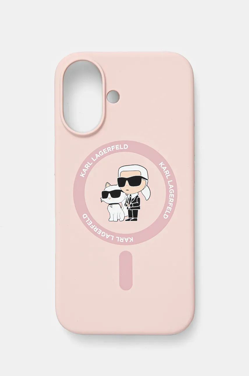 Karl Lagerfeld etui pentru telefon iPhone 16 6.1 culoarea roz, KLHMP16SSCMKCRHP