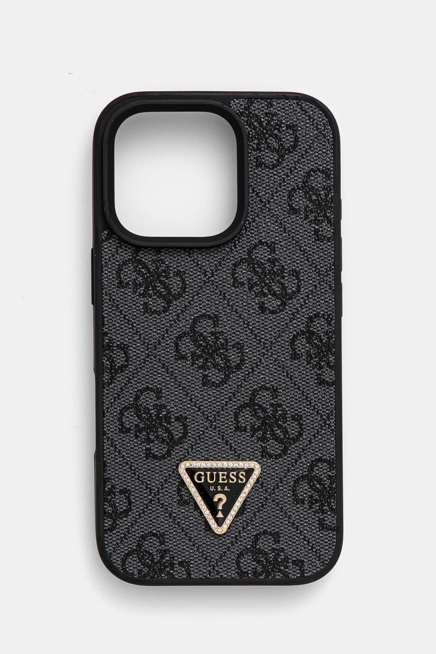 

Кейс за телефон Guess iPhone 16 Pro 6.3 в черно GUHCP16LP4TDPK, Черен