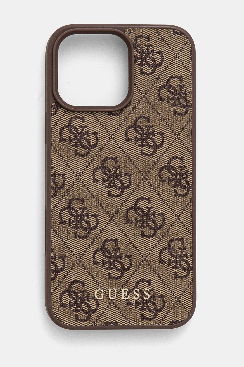 Levně Obal na telefon Guess iPhone 16 Pro Max 6.9 hnědá barva, GUHCP16XG4GFBR
