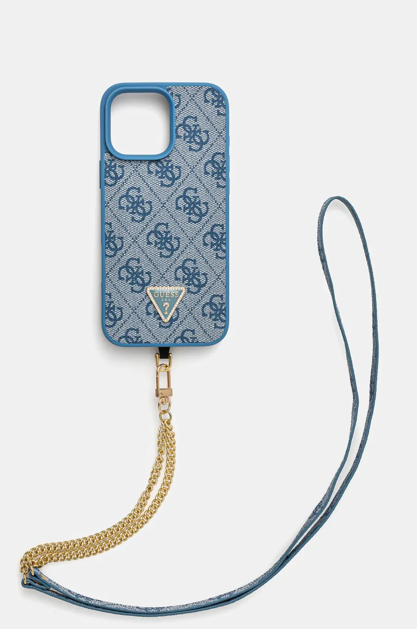 Levně Obal na telefon Guess iPhone 16 Pro Max 6.9 modrá barva, GUHCP16XP4TDSCPB