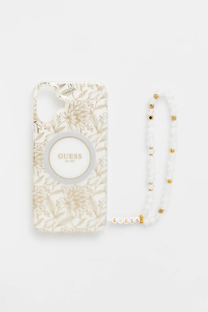 Levně Obal na telefon Guess iPhone 16 Plus 6.7 bílá barva, GUHMP16MHCPOFPH