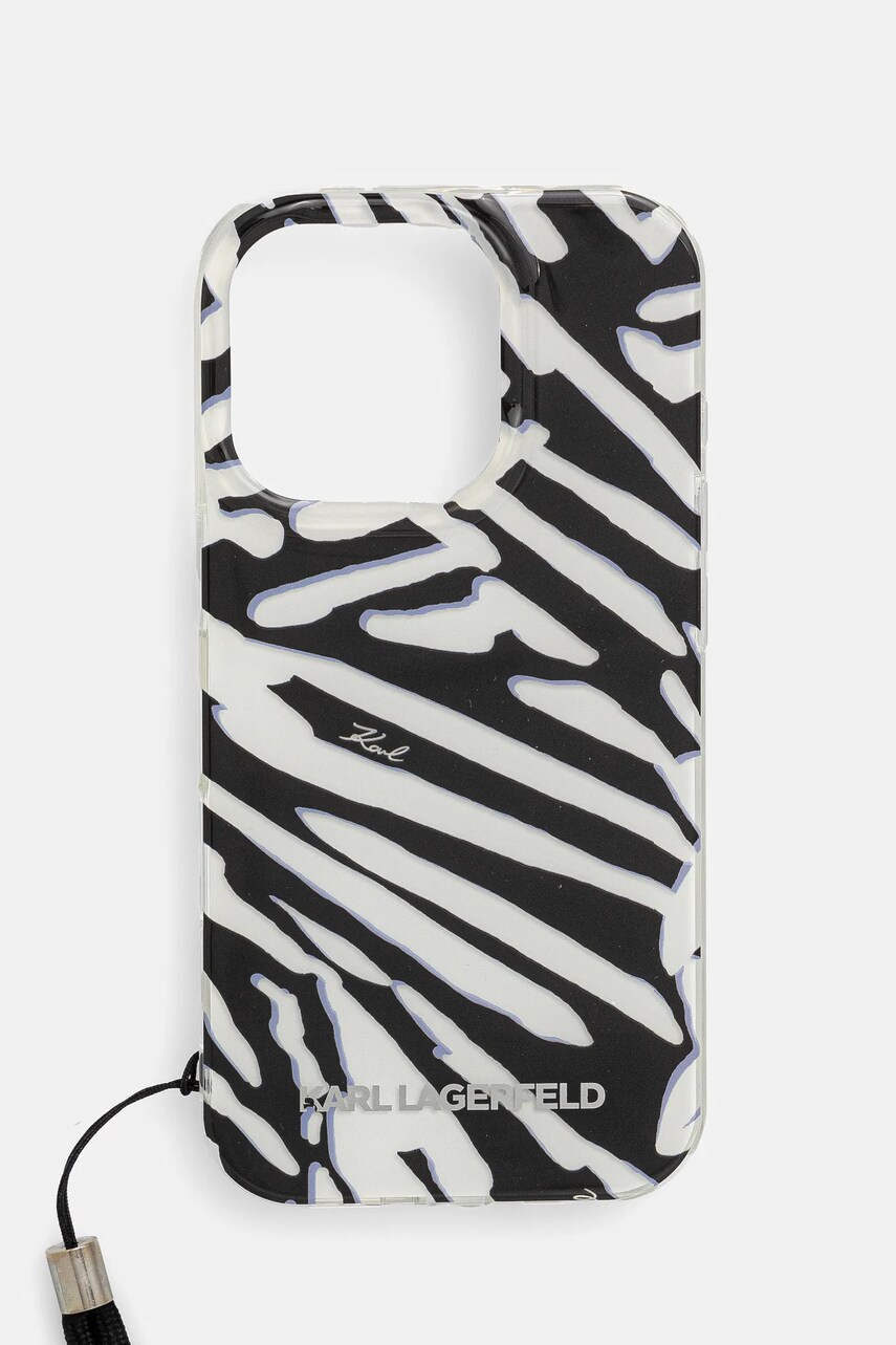 Karl Lagerfeld etui pentru telefon iPhone 16 Pro 6.3 culoarea negru, KLHCP16LHZBPKCCK