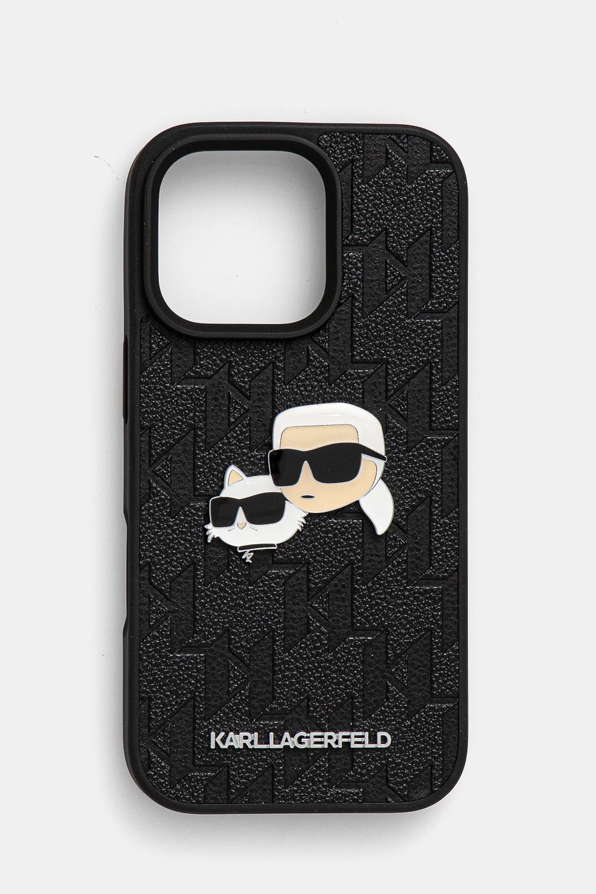 

Кейс за телефон Karl Lagerfeld iPhone 16 Pro 6.3 в черно KLHCP16LPGKLKCPK, Черен