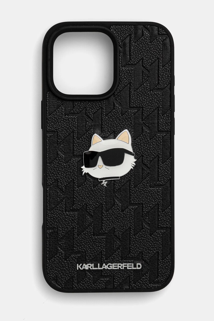 Levně Obal na telefon Karl Lagerfeld iPhone 16 Pro Max 6.9 černá barva, KLHCP16XPGKLCHPK