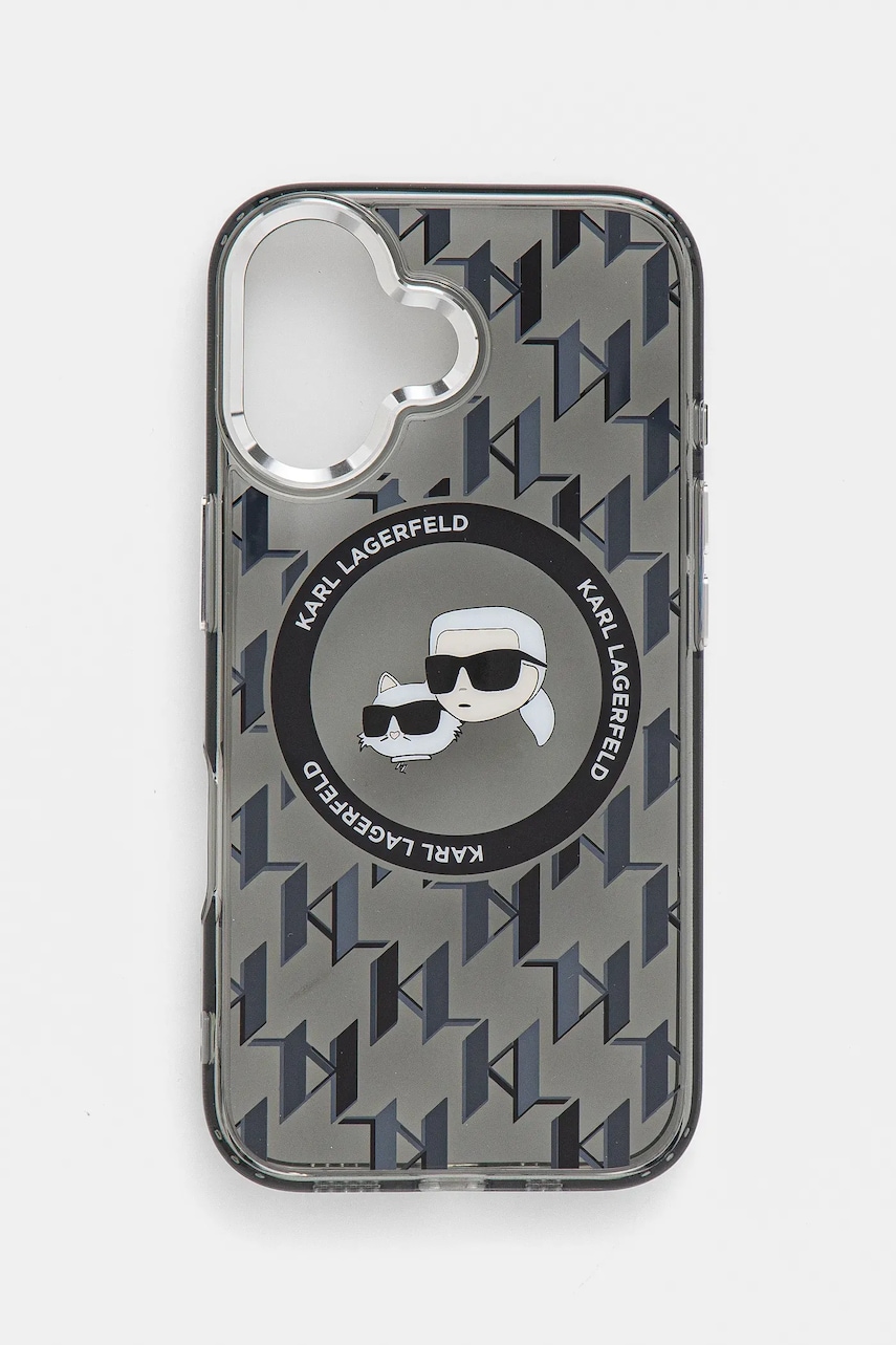 Karl Lagerfeld etui pentru telefon iPhone 16 6.1 culoarea negru, KLHMP16SHMCKMHK Karl Lagerfeld etui pentru telefon iPhone 16 6.1 culoarea negru, KLHMP16SHMCKMHK