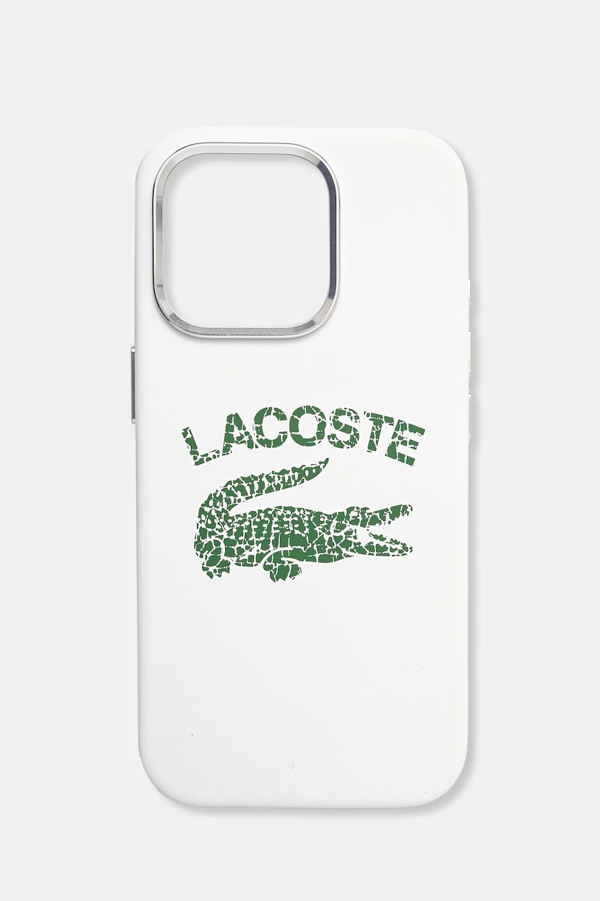 Lacoste Husa pentru telefon iPhone 16 Pro 6.3 culoarea alb, LCHMP16LUCRH