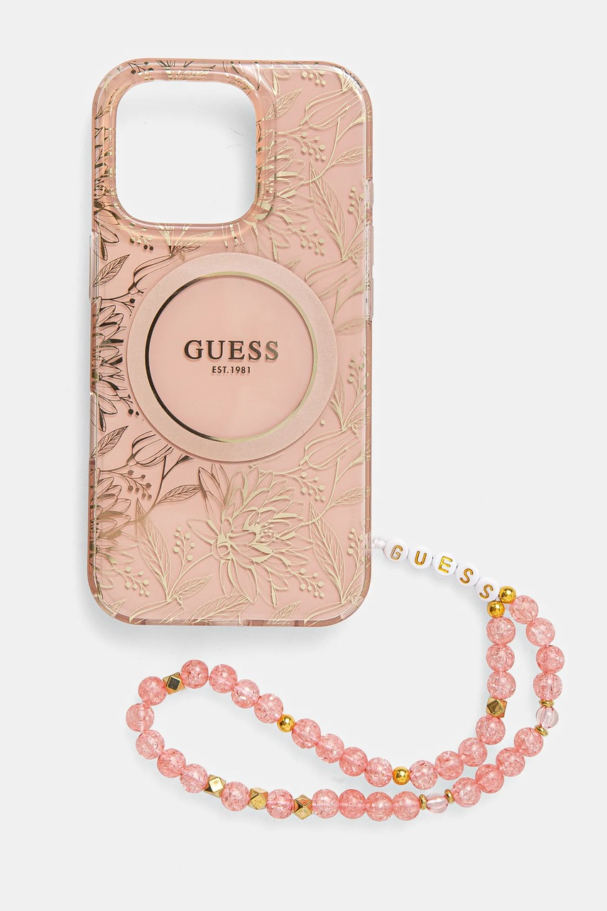 

Кейс за телефон Guess iPhone 16 Pro 6.3 в розово GUHMP16LHCPOFPP, Розов