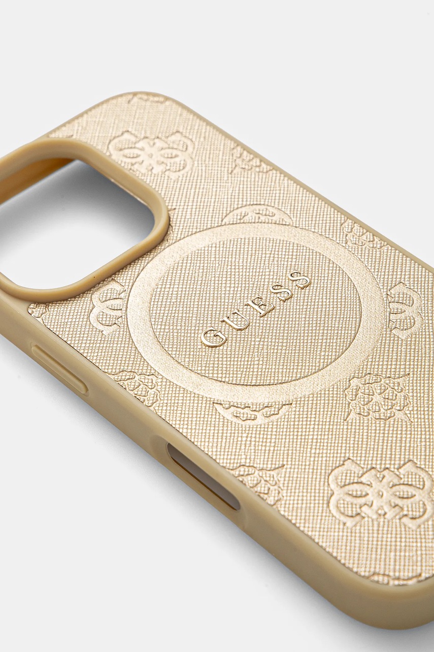 Чехол на телефон Guess iPhone 16 Pro 6.3 цвет золотой GUHMP16LPSAPSMED
