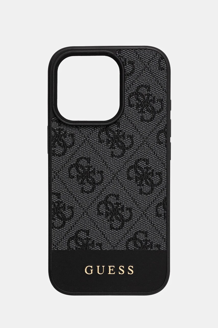 Levně Obal na telefon Guess iPhone 16 Pro 6.3 šedá barva, GUHCP16LG4GLGR