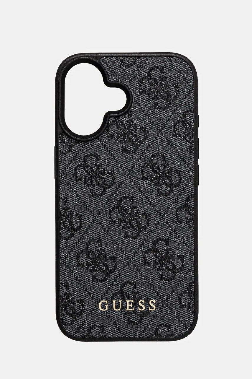 Levně Obal na telefon Guess iPhone 16 6.1 šedá barva, GUHCP16SG4GFGR