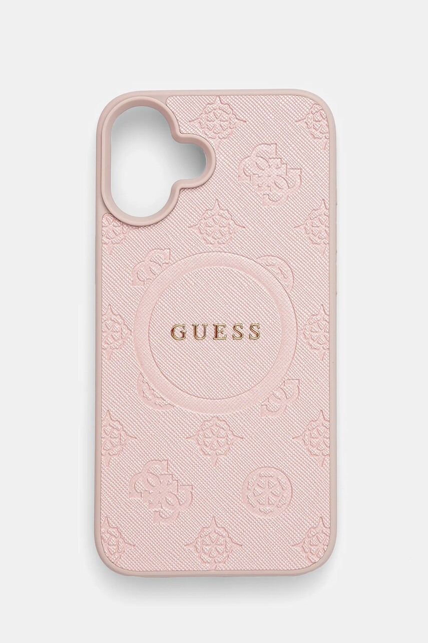 Levně Obal na telefon Guess iPhone 16 Plus 6.7 růžová barva, GUHMP16MPSAPSMEP