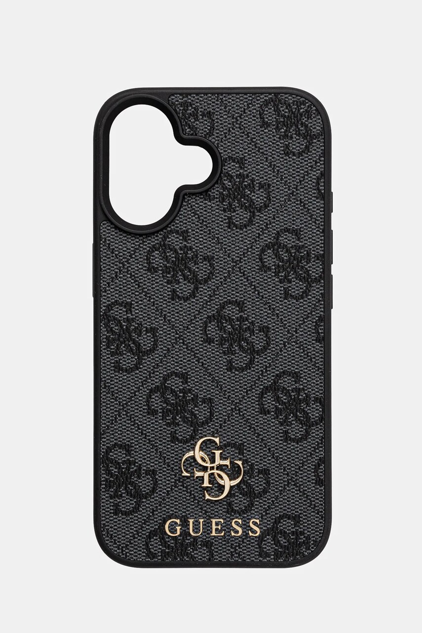 Levně Obal na telefon Guess iPhone 16 6.1 šedá barva, GUHMP16SP4SM4MK