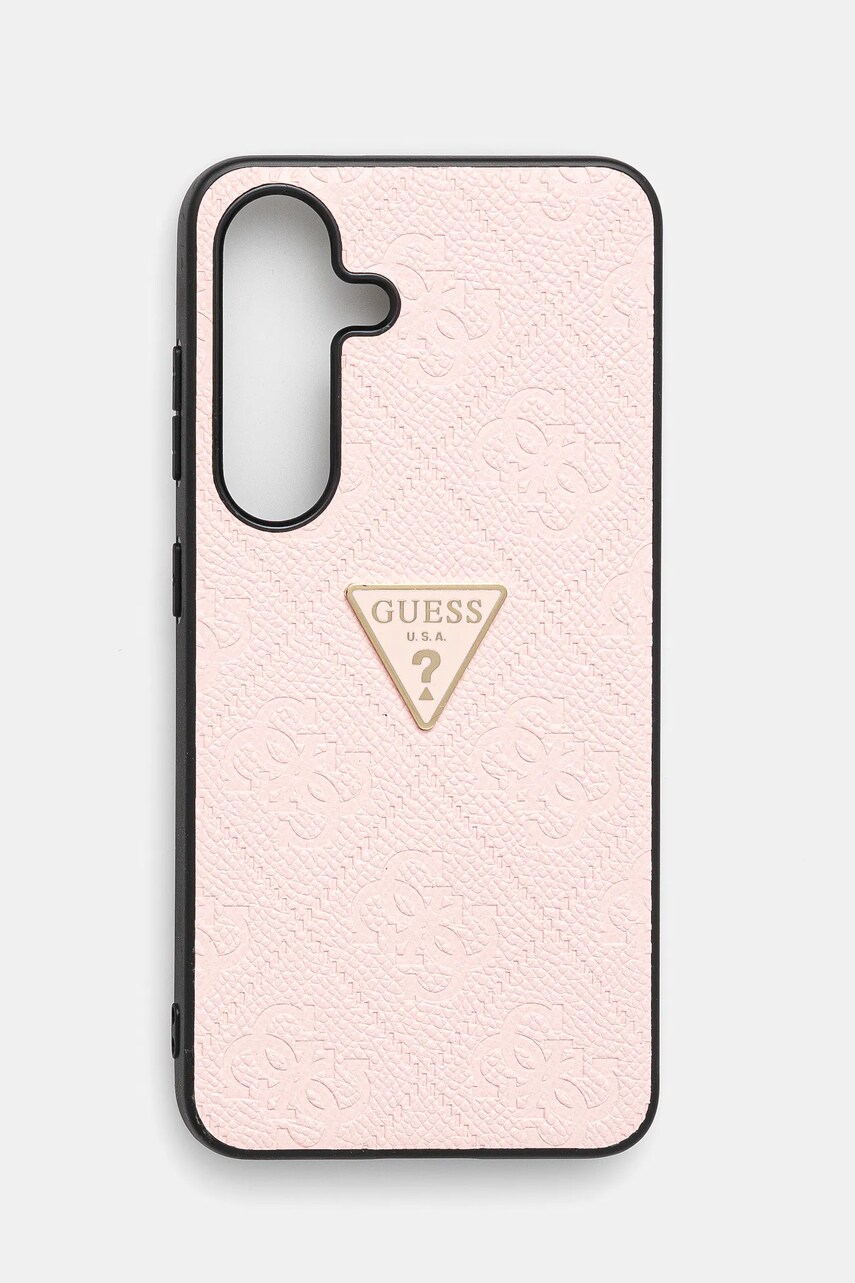 Levně Obal na telefon Guess Samsung Galaxy S25 růžová barva, GUHCS25SPGP4STRP