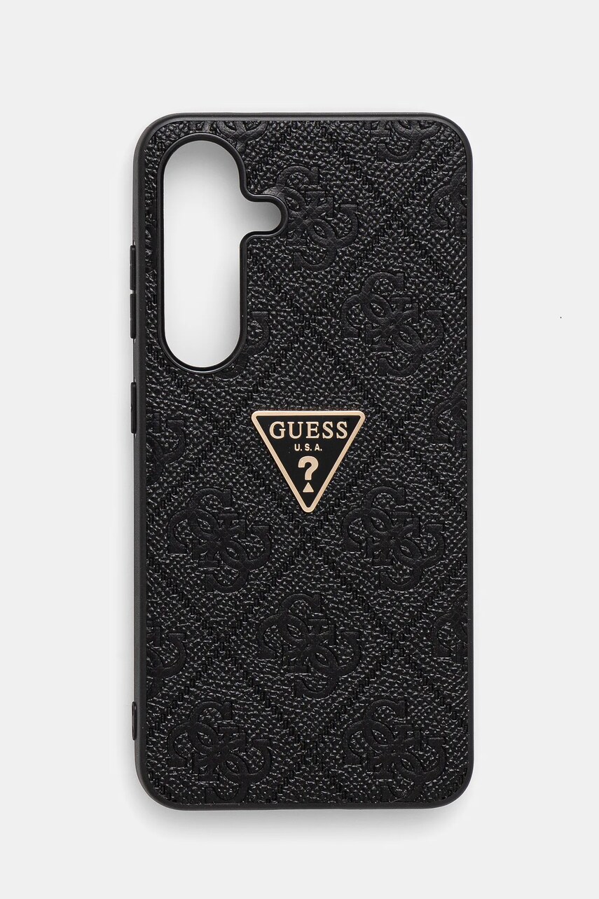 Levně Obal na telefon Guess Samsung Galaxy S25 černá barva, GUHCS25SPGP4STRK