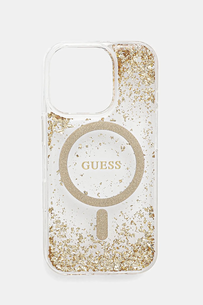 

Кейс за телефон Guess iPhone 16 Pro в златисто GUHMP16LRGRGED, Злато