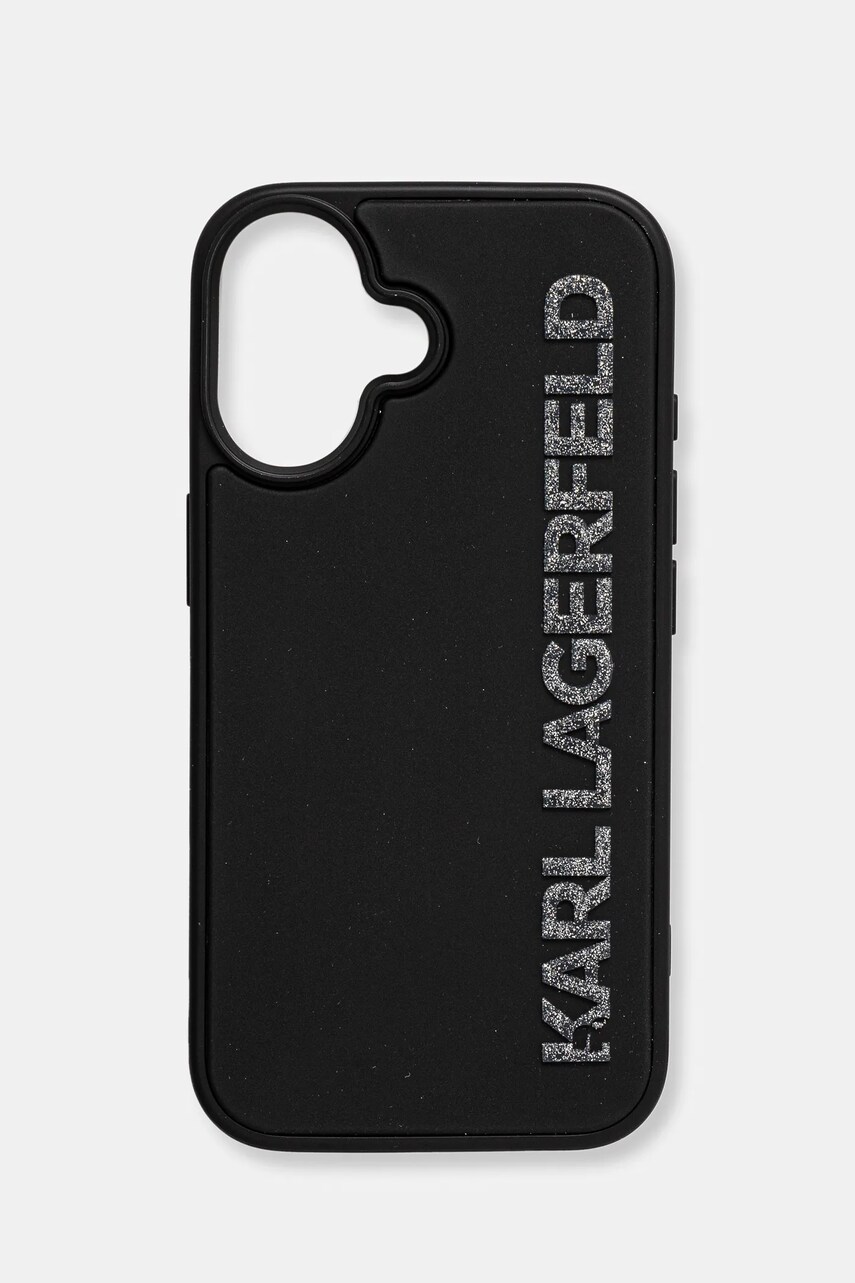 Levně Obal na telefon Karl Lagerfeld iPhone 16 černá barva, KLHCP16SRBKGVCK