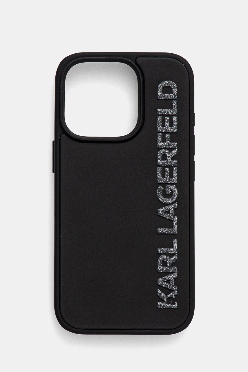 Levně Obal na telefon Karl Lagerfeld iPhone 16 Pro černá barva, KLHCP16LRBKGVCK
