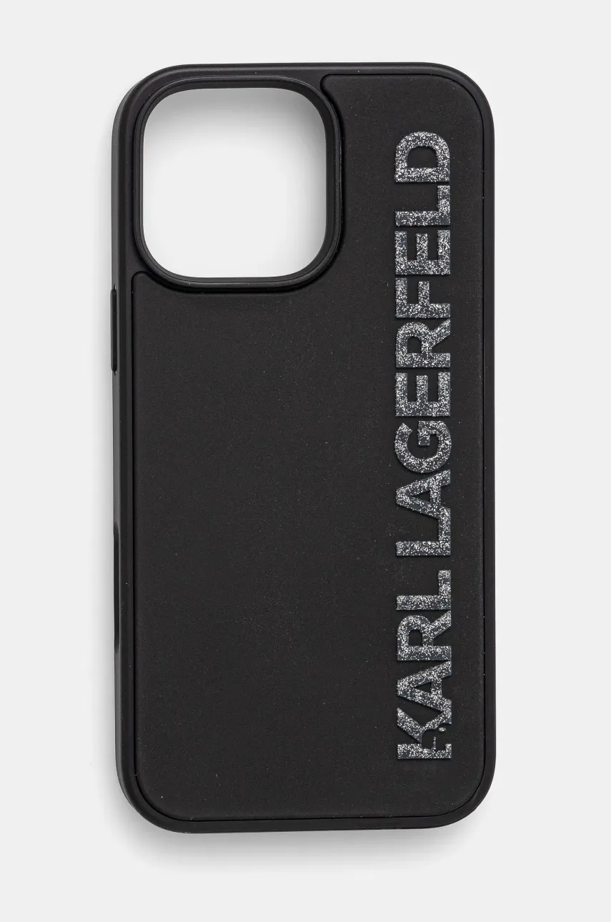 Levně Obal na telefon Karl Lagerfeld iPhone 16 Pro Max černá barva, KLHCP16XRBKGVCK