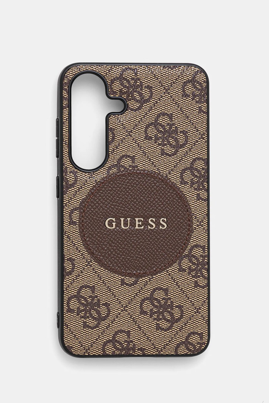 Levně Obal na telefon Guess Samsung Galaxy S25 hnědá barva, GUHMS25SP4PGRSGW