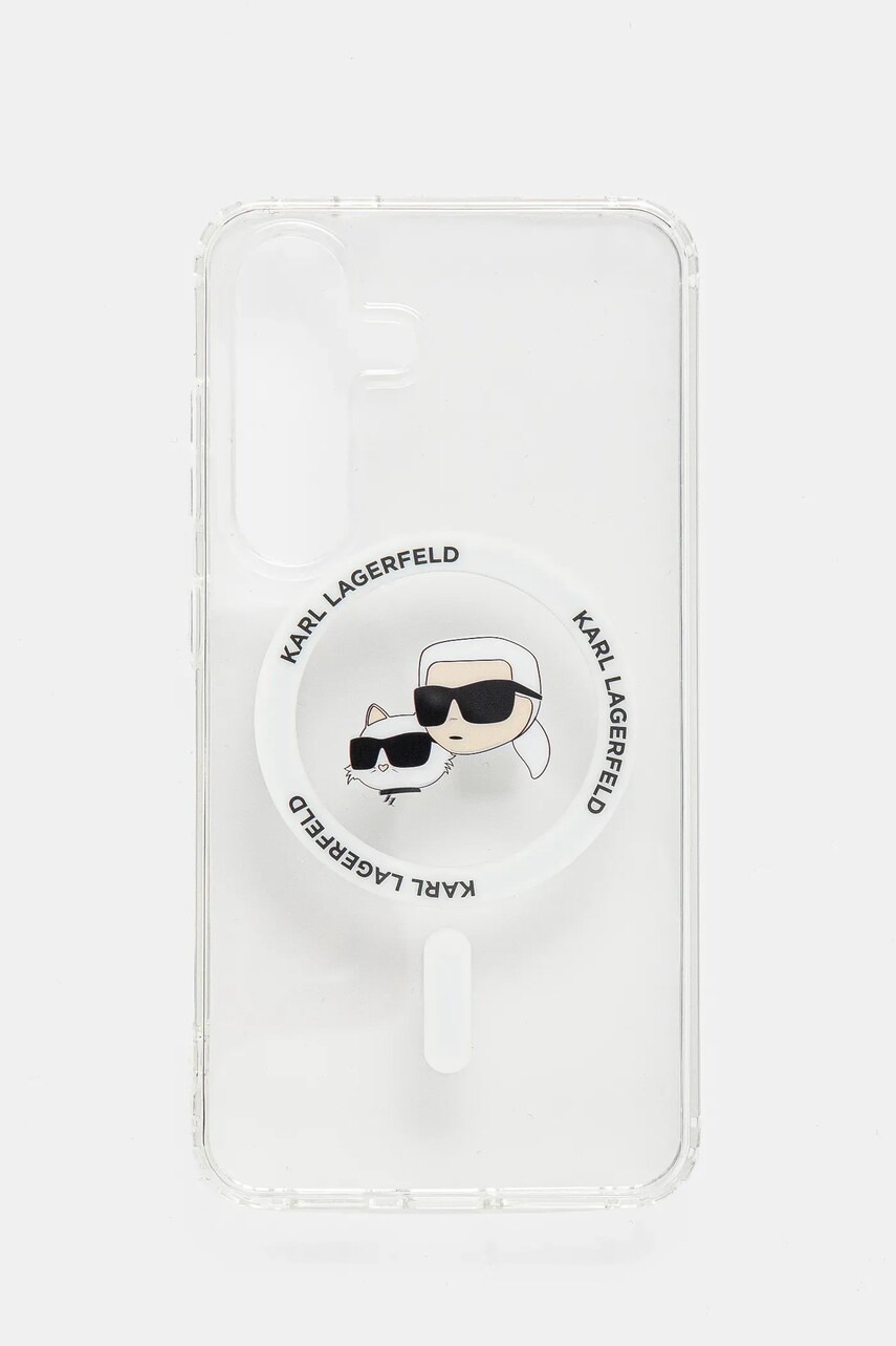 Levně Obal na telefon Karl Lagerfeld Samsung Galaxy S25 bílá barva, KLHMS25SHLSKCH