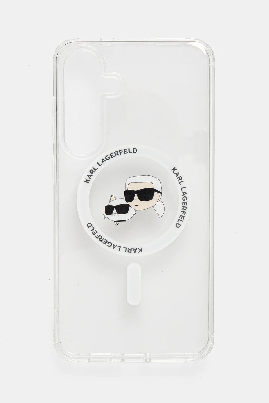 Levně Obal na telefon Karl Lagerfeld Samsung Galaxy S25+ bílá barva, KLHMS25MHLSKCH