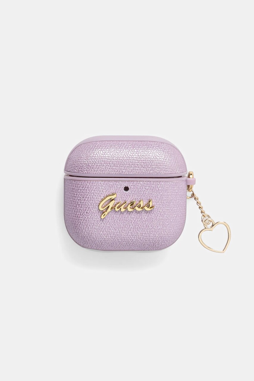 Levně Kryt na airpods Guess 4 fialová barva, GUA4PGMCSU