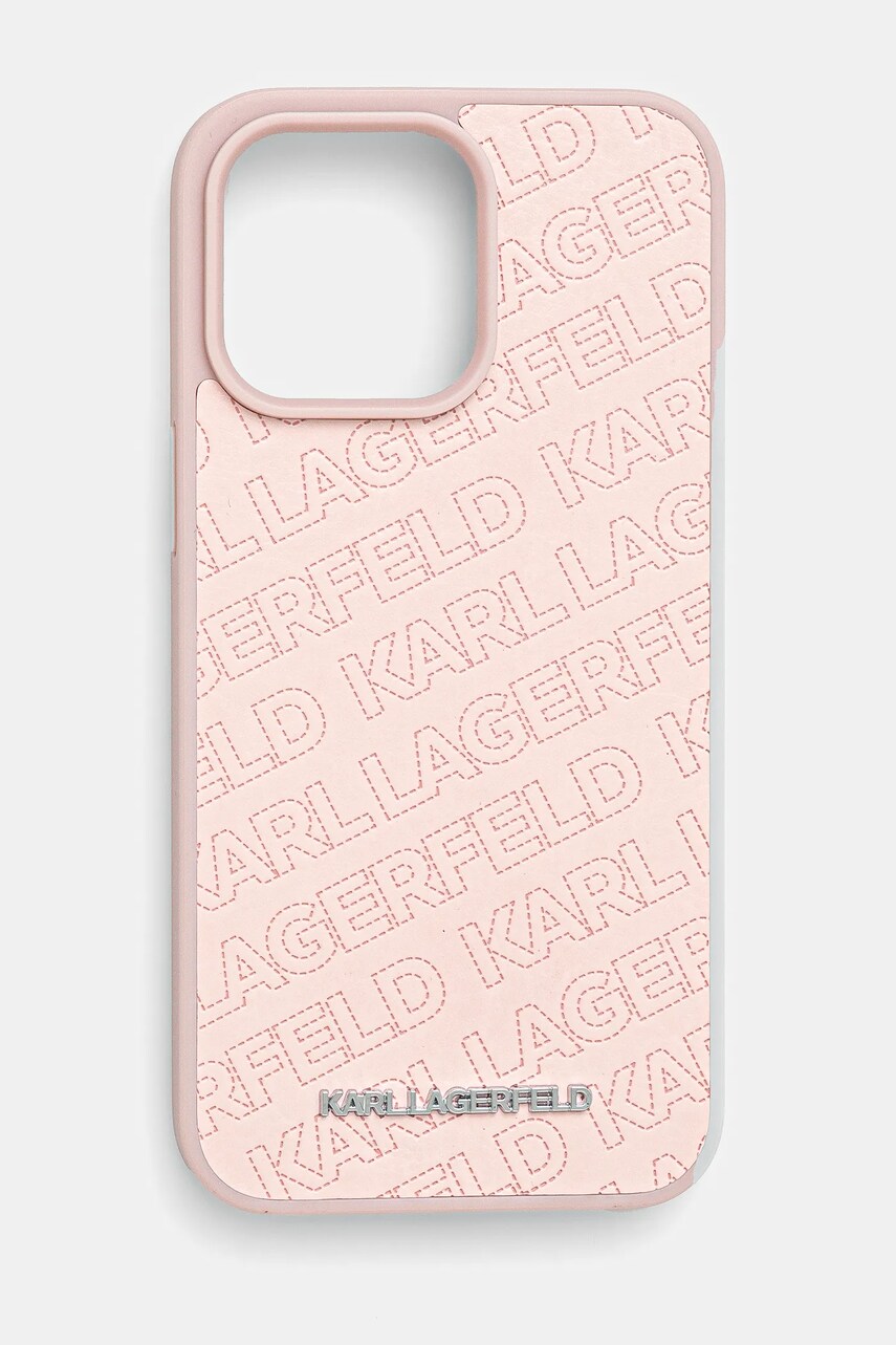 Levně Obal na telefon Karl Lagerfeld iPhone 15 Pro Max 6.7 růžová barva, KLHCP15XPQKPMP