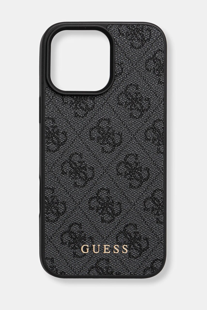Levně Obal na telefon Guess iPhone 16 Pro Max černá barva, GUHCP16XG4GFGR