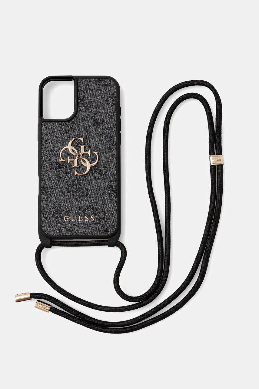 Levně Obal na telefon Guess iPhone 16 Plus černá barva, GUHCP16MP4GMGCRK