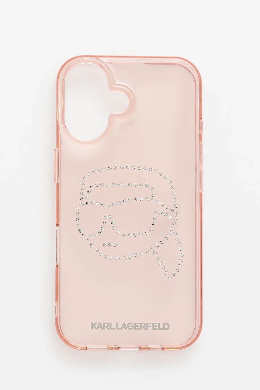 Levně Obal na telefon Karl Lagerfeld iPhone 16 růžová barva, KLHCP16SHKHDCELP