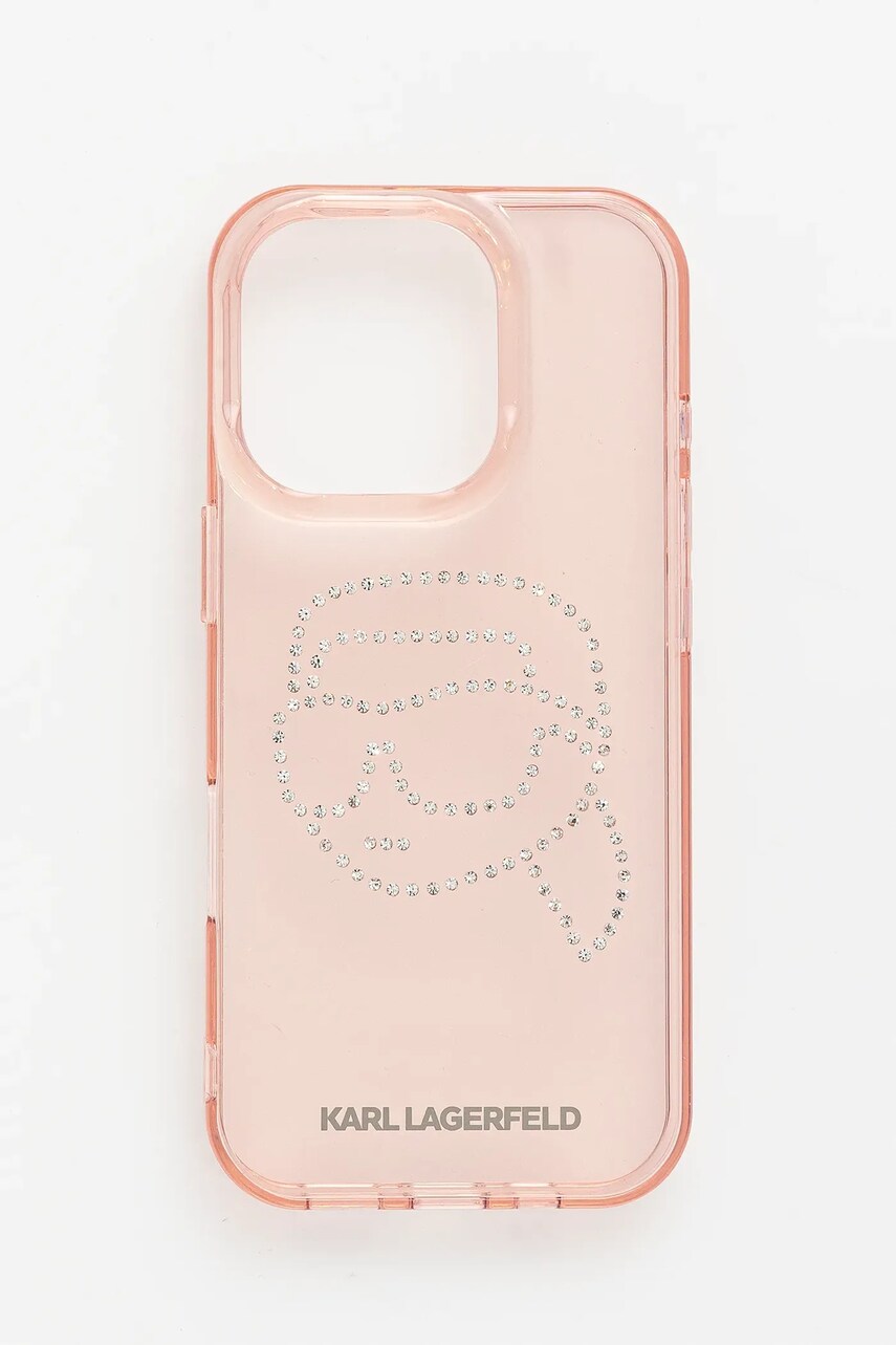 Levně Obal na telefon Karl Lagerfeld iPhone 16 růžová barva, KLHCP16LHKHDCELP