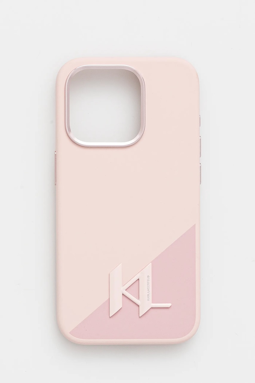 Karl Lagerfeld carcasă de telefon iPhone 15 Pro culoarea roz, KLHMP15LSCMKMPCP Karl Lagerfeld carcasă de telefon iPhone 15 Pro culoarea roz, KLHMP15LSCMKMPCP