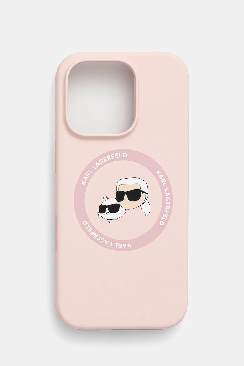Karl Lagerfeld carcasă de telefon iPhone 16 Pro culoarea roz, KLHMP16LSKCHTCP Karl Lagerfeld carcasă de telefon iPhone 16 Pro culoarea roz, KLHMP16LSKCHTCP