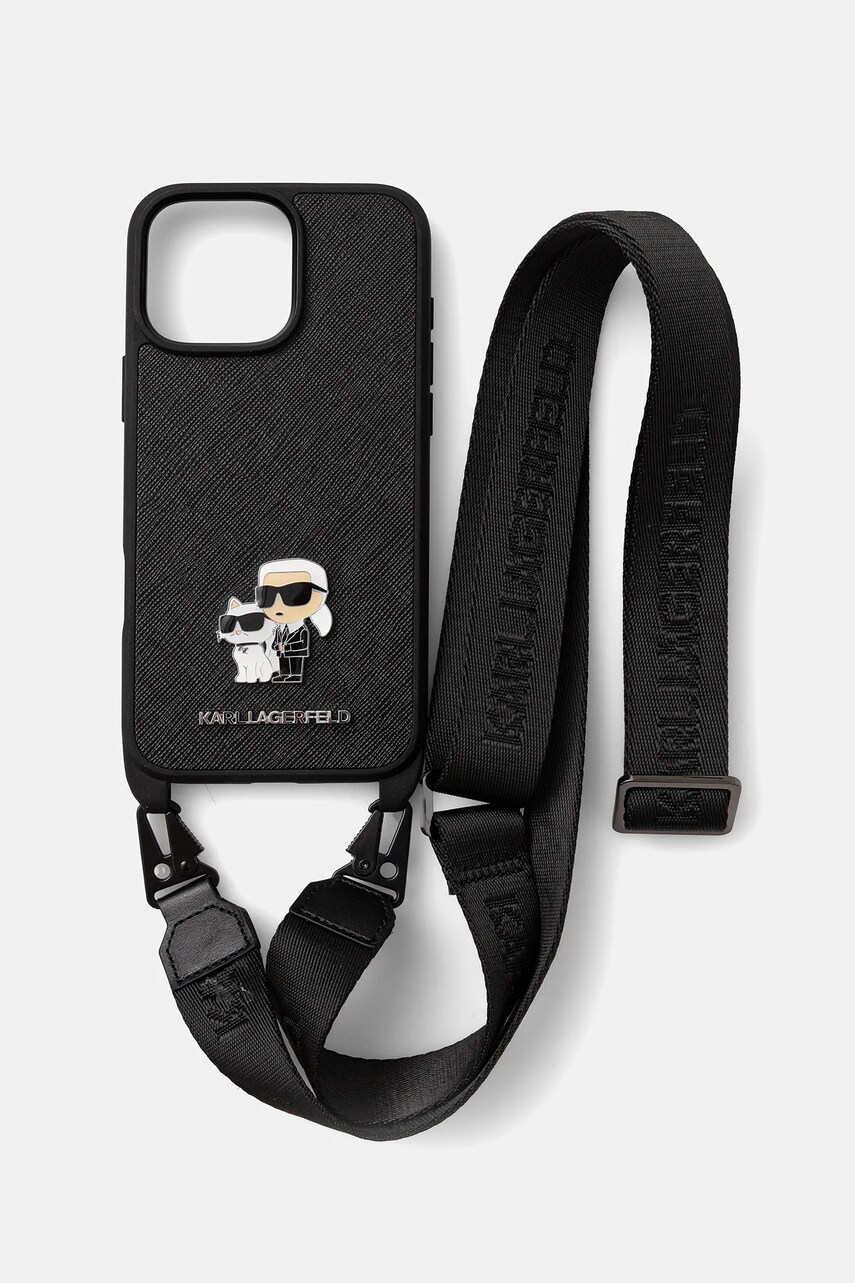 Karl Lagerfeld carcasă de telefon iPhone 16 Pro Max culoarea negru, KLHCP16XSAKCPBK