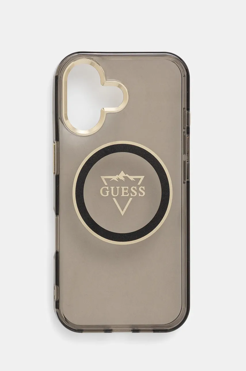 Levně Obal na telefon Guess iPhone 16 černá barva, GUHMP16SHFGTMSLSK