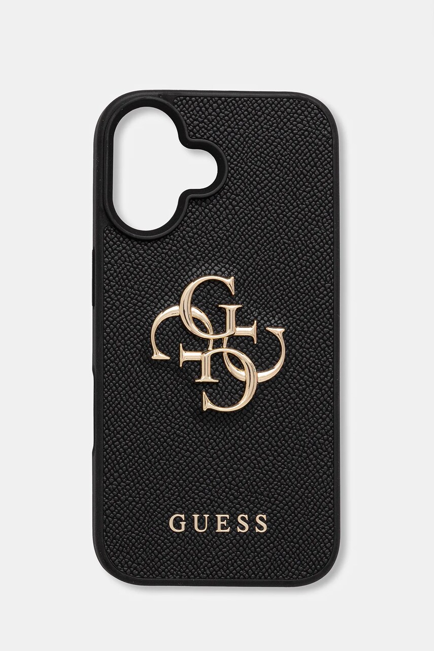 Levně Obal na telefon Guess iPhone 16 černá barva, GUHCP16SPGT4MBK