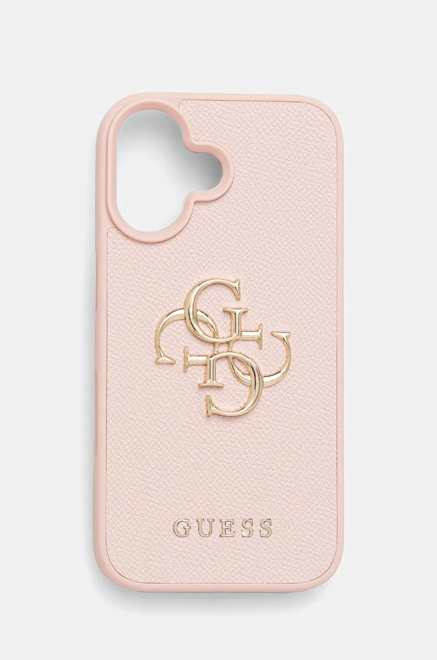 Levně Obal na telefon Guess iPhone 16 růžová barva, GUHCP16SPGT4MBP