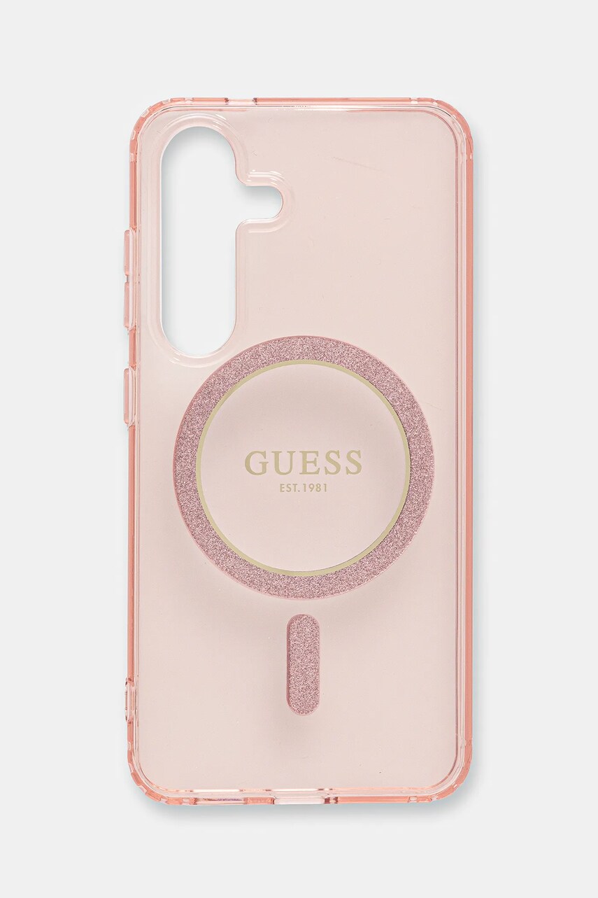 Levně Obal na telefon Guess Samsung Galaxy S25 růžová barva, GUHMS25SHFGEREP