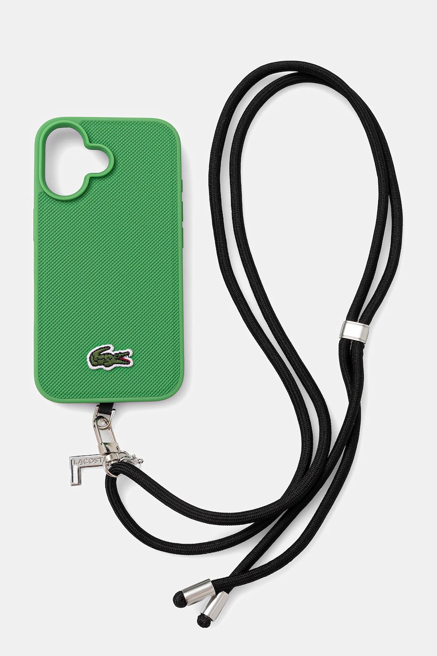 Lacoste carcasă de telefon iPhone 16 culoarea verde, LCHMBCP16SPVCN