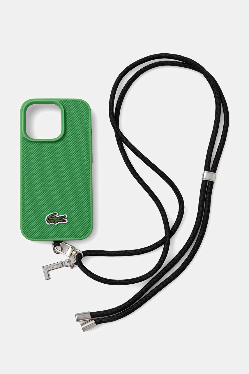Lacoste carcasă de telefon iPhone 16 Pro culoarea verde, LCHMBCP16LPVCN