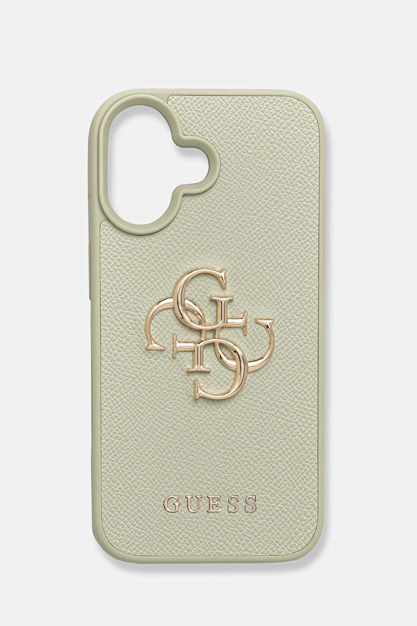 Levně Obal na telefon Guess iPhone 16 zelená barva, GUHCP16SPGT4MBN