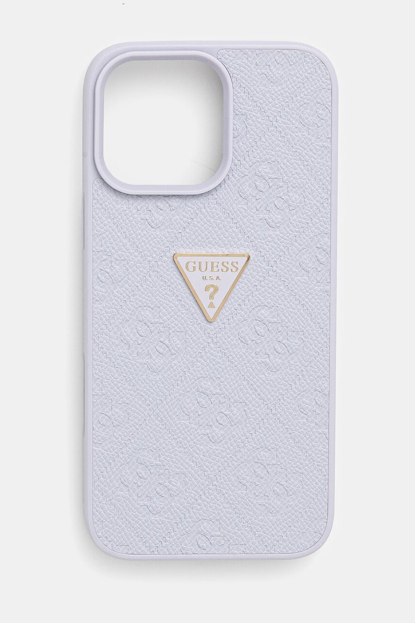 

Кейс за телефон Guess iPhone 16 Pro Max в лилаво GUHCP16XPGP4STRU, Виолетов